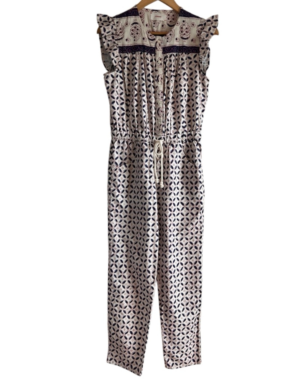 XiRENA Liam Sand Castle jumpsuit with ruffles & drawstring XS like new condition - Picture 4 of 15